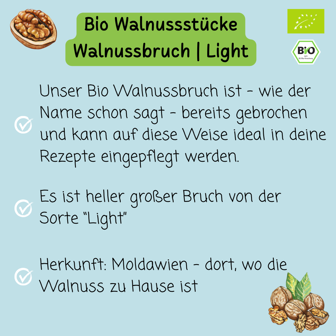 Bio Walnussstücke | Walnussbruch | Light