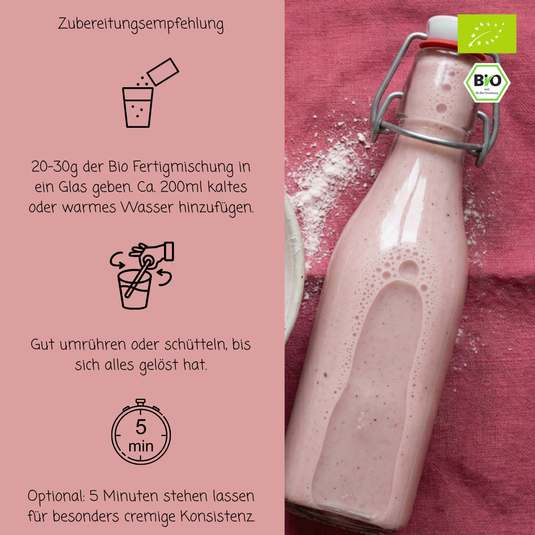 Bio Haferdrinkpulver | Himbeere mit Dattelsüße | vegan