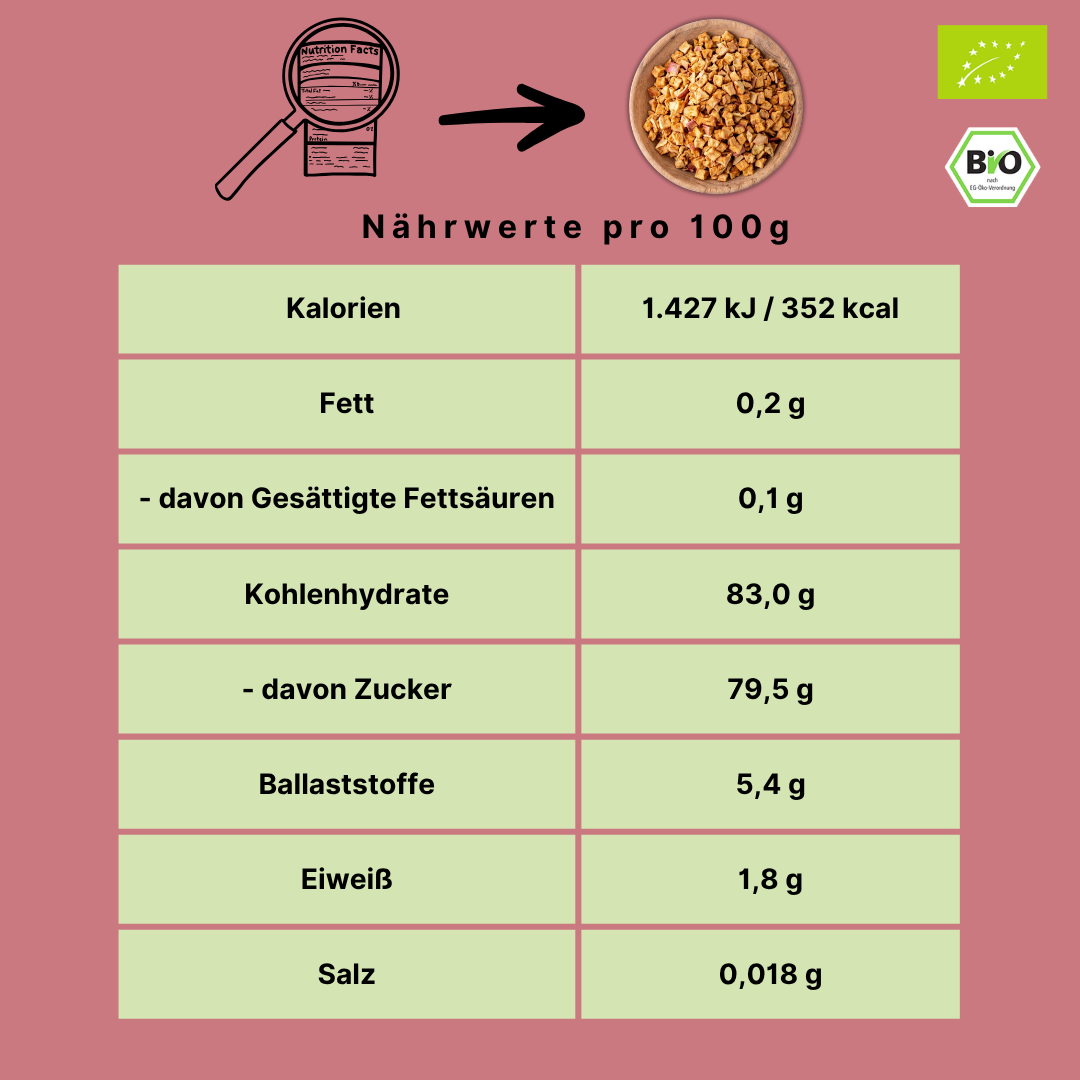 Bio Apfelwürfel | rotschalig | knusprig