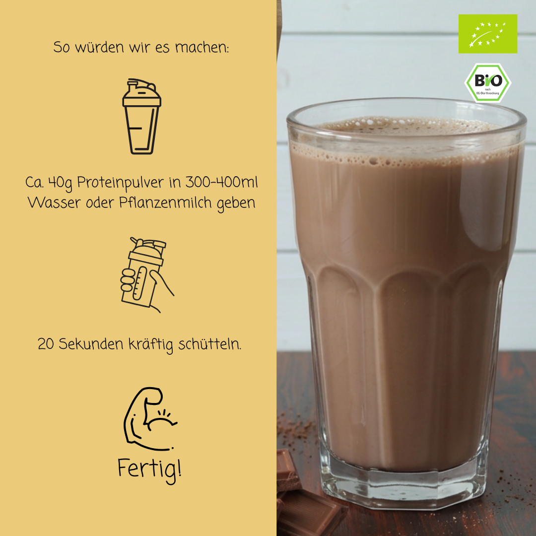Bio Proteinpulver | "Sweet-Chocolate-Pump" | Vegan & 53% Protein | mit Dattelsüße