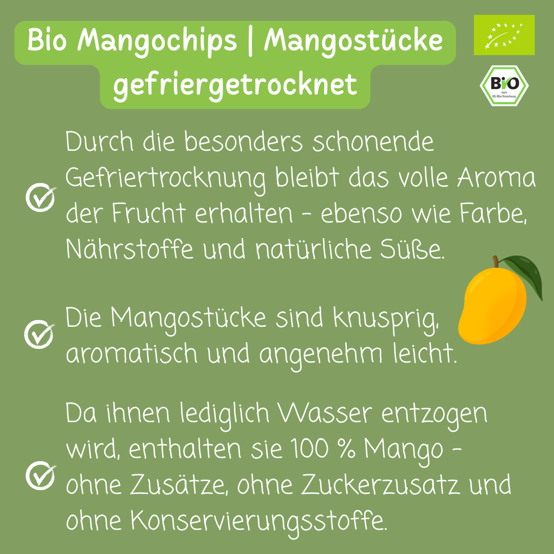 Bio Mangochips | Mangostücke | gefriergetrocknet