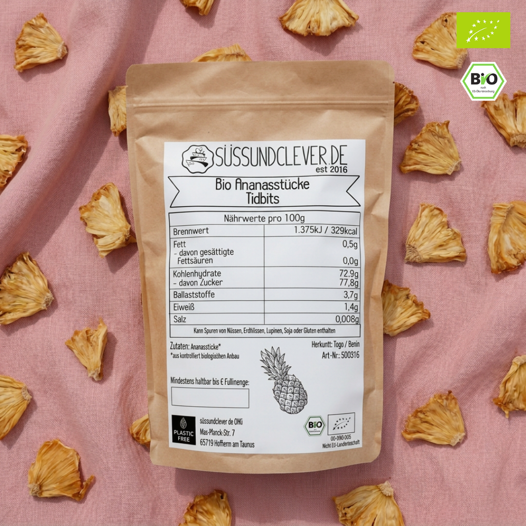 Bio Ananasstücke | Tidbits | soft | ungeschwefelt & ohne Zuckerzusatz