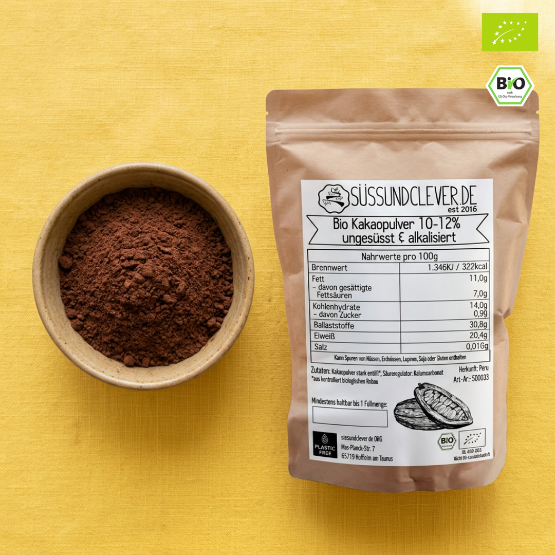 Bio Kakaopulver | ungesüsst & alkalisiert | stark entölt | 10-12%