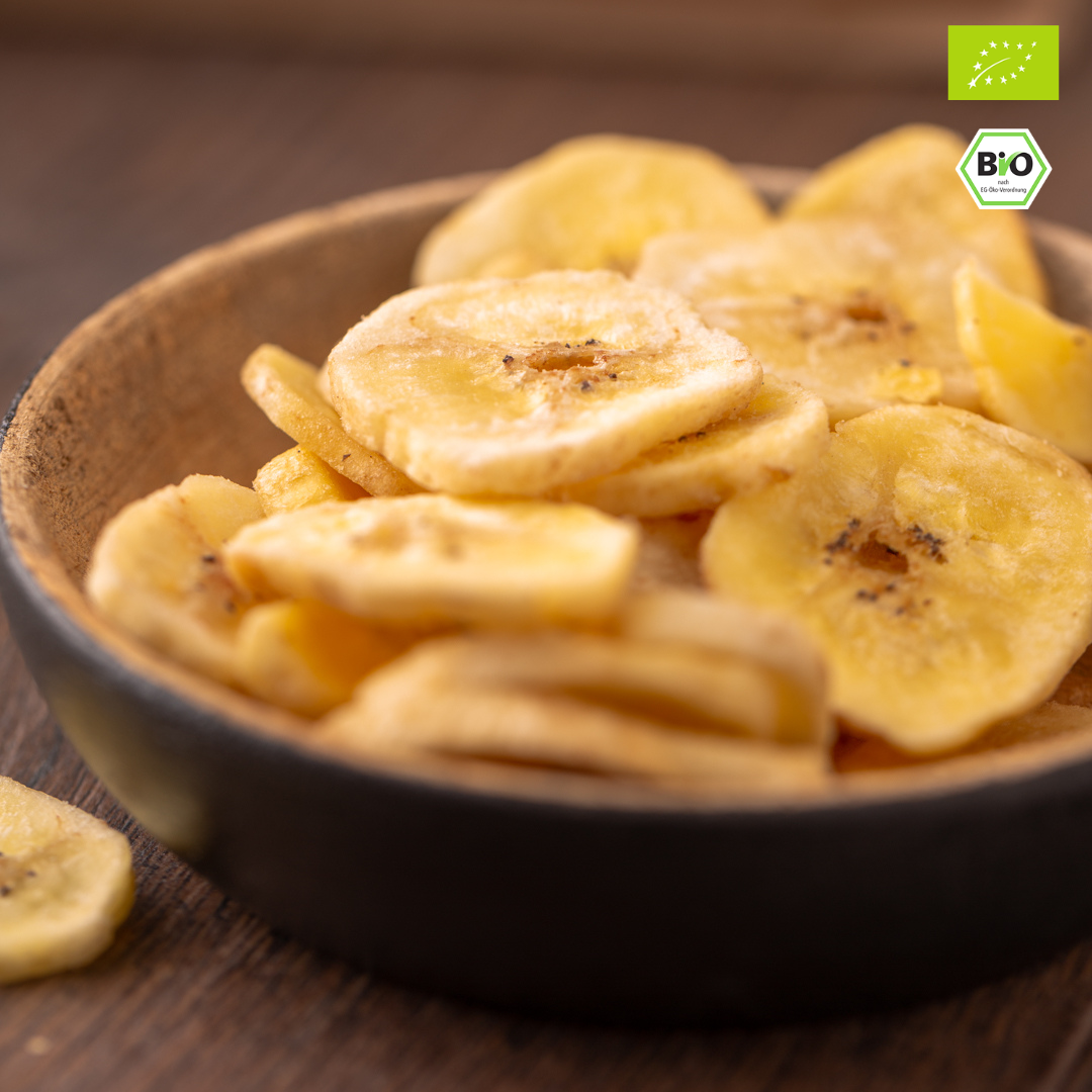 Bio Bananenchips | ungesüßt | mit Kokosöl | knusprig & aromatisch