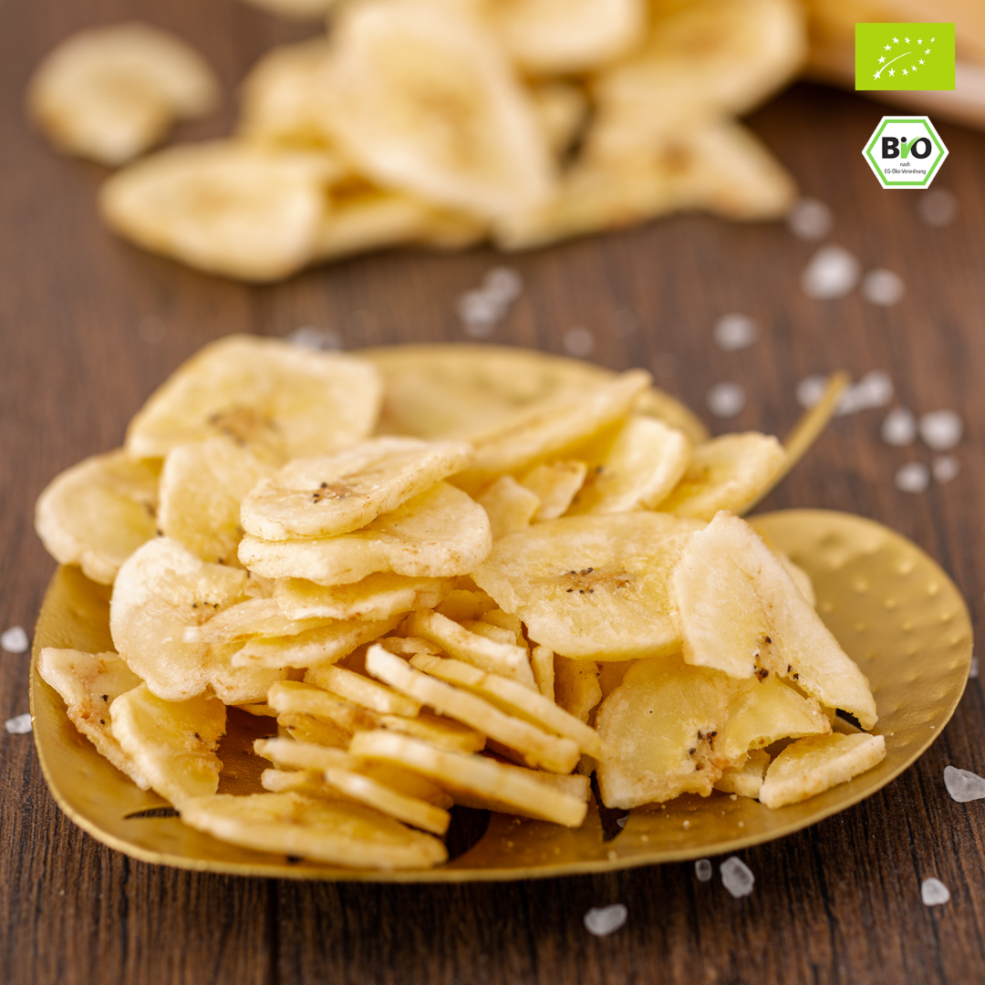 Bio Bananenchips | mit Rohrzucker gesüßt | knusprig & aromatisch