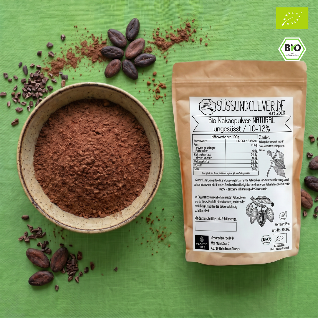 Bio Kakaopulver | NATURAL | ungesüsst & ohne Alkalisierung | 10-12%