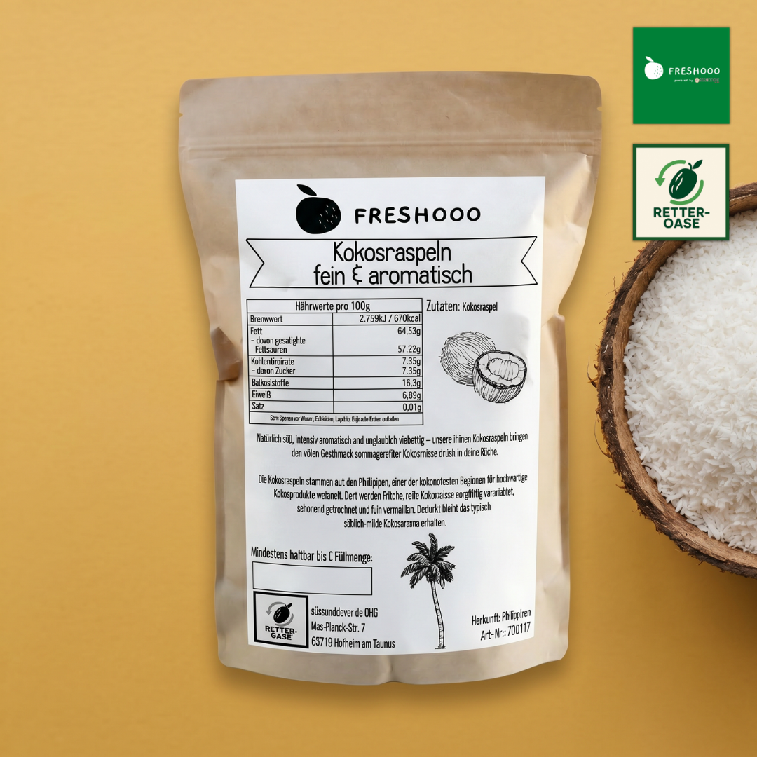 freshooo® Kokosraspeln | fein & aromatisch | aus den Philippinen