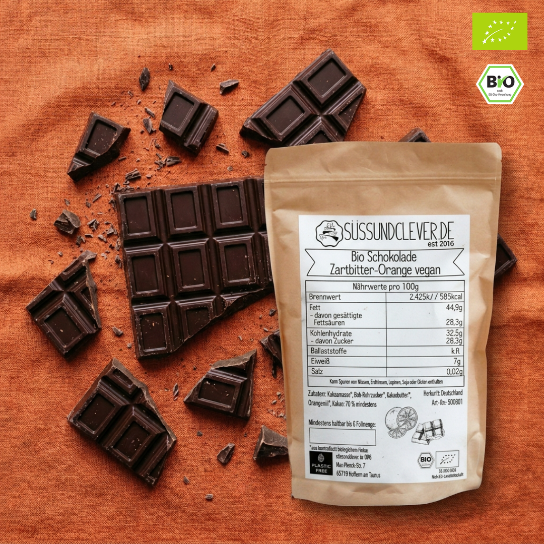 Bio Schokolade | Zartbitter-Orange | mit 70% Kakaoanteil | vegan
