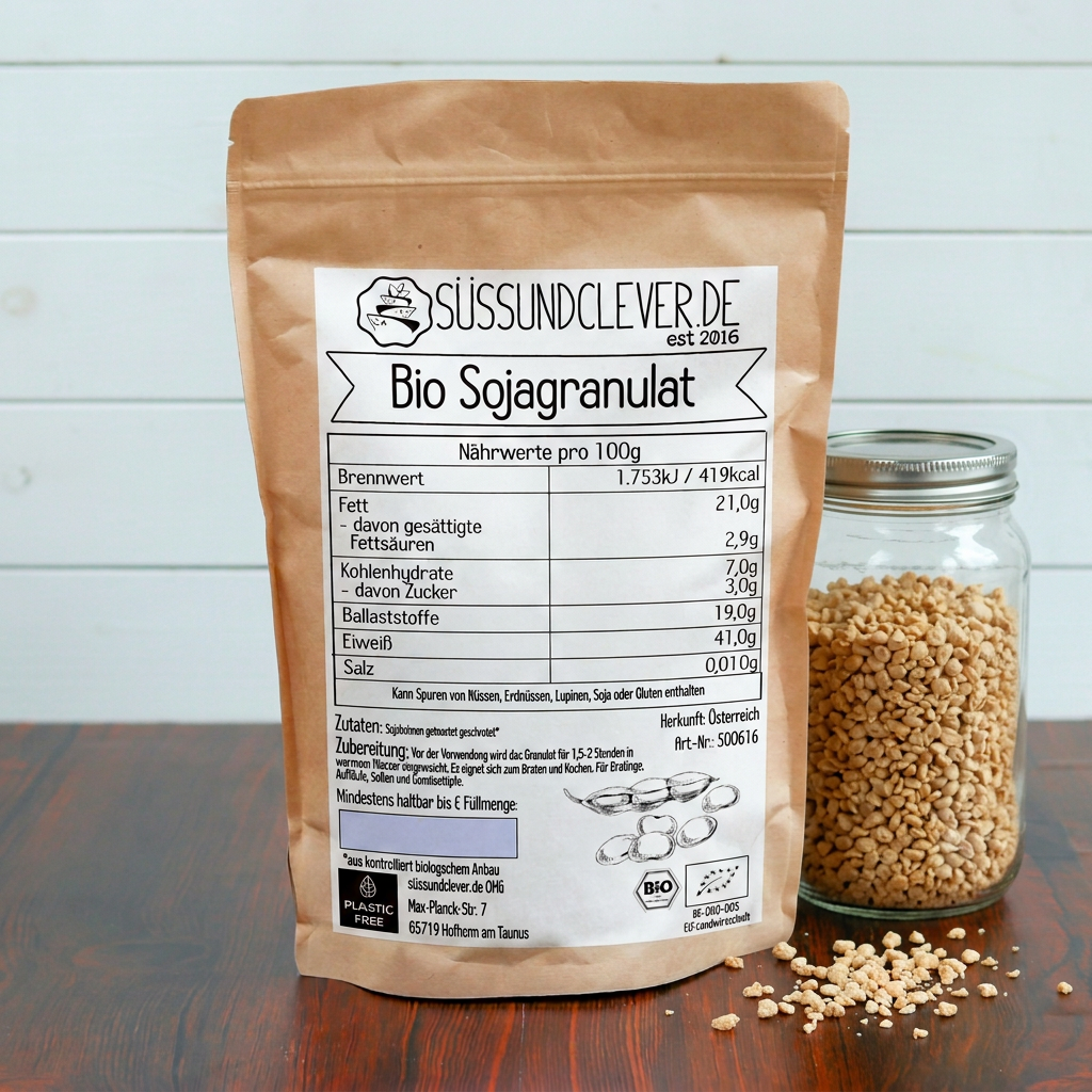 Bio Sojagranulat | Sojabohnen geröstet &amp; geschrotet