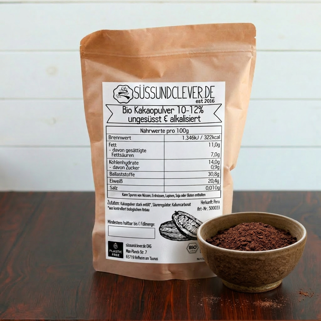 Bio Kakaopulver | ungesüsst & alkalisiert | stark entölt | 10-12%
