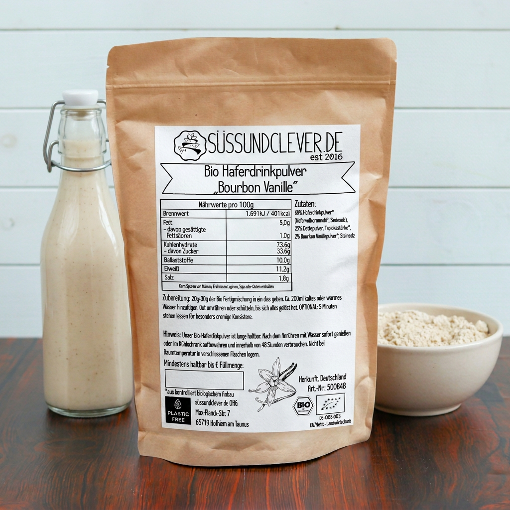 Bio Haferdrinkpulver | Bourbon Vanille mit Dattelsüße | vegan