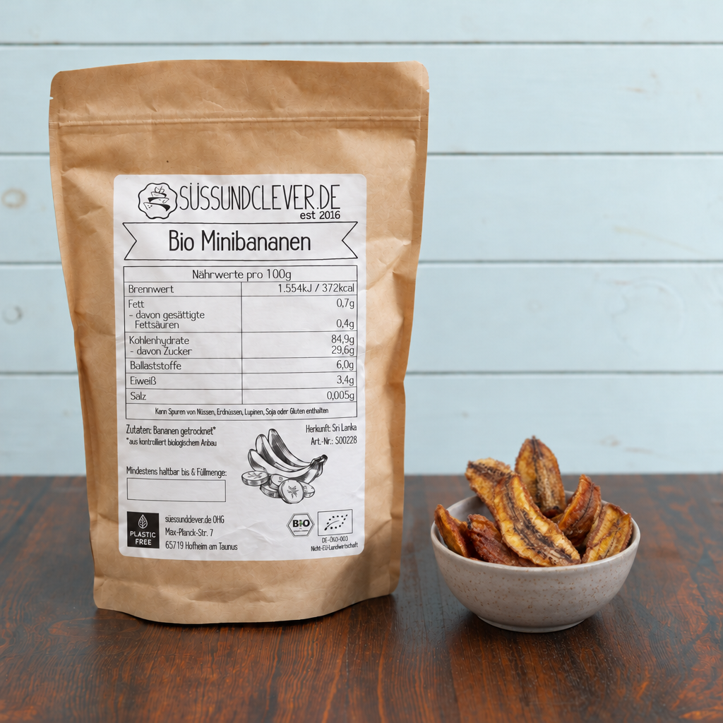 Bio Minibananen | getrocknete Mini-Bananen | fruchtig & aromatisch