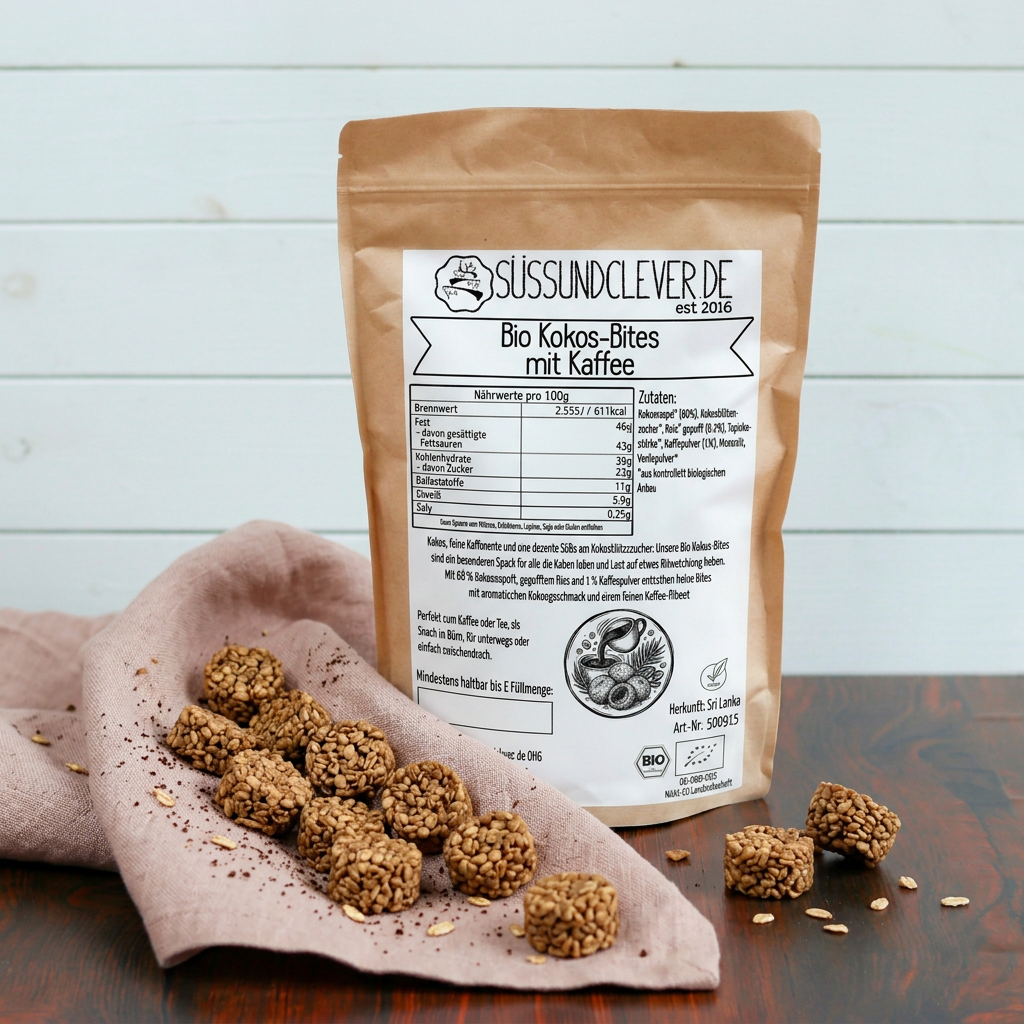 Bio Kokos-Bites | mit Kaffeepulver & Kokosblütenzucker | vegan