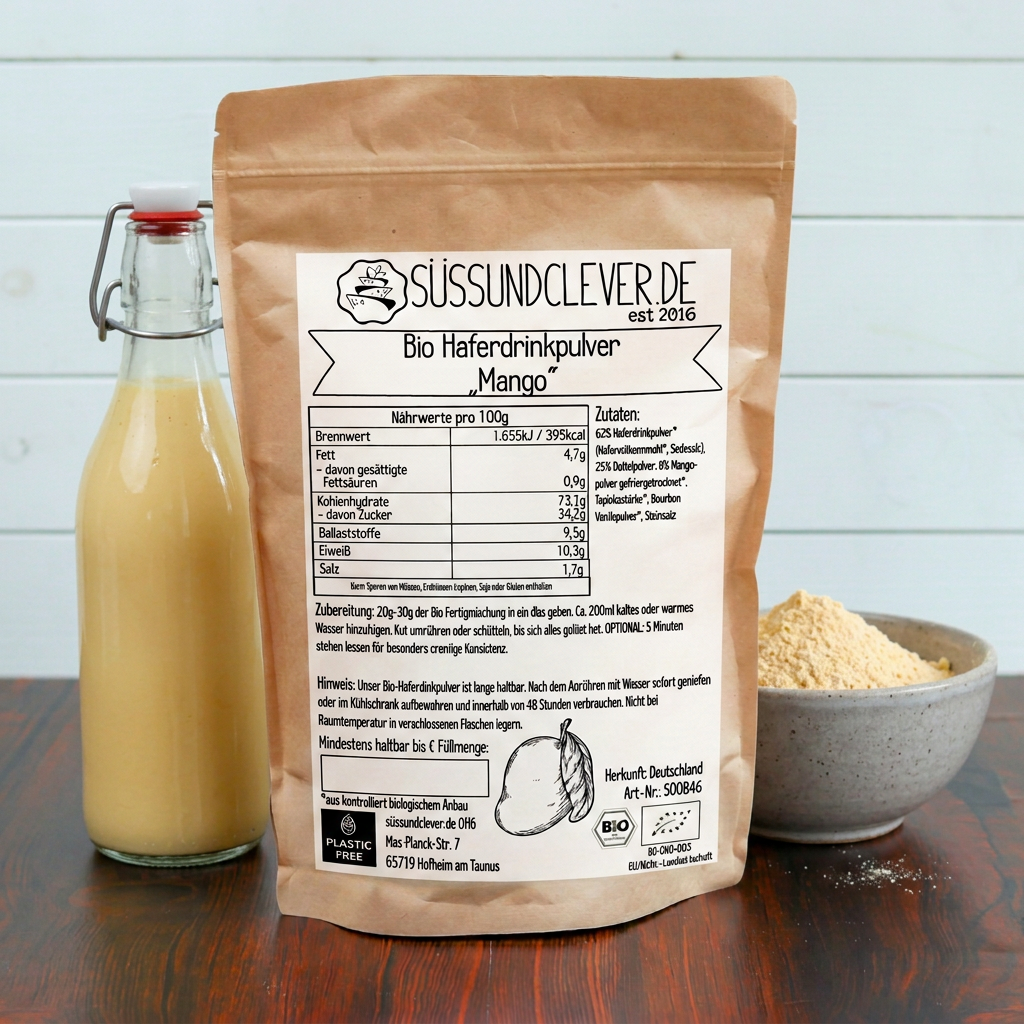 Bio Haferdrinkpulver | Mango mit Dattelsüße | vegan