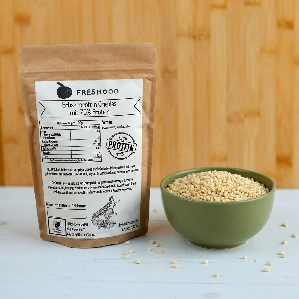 freshooo® Erbsenprotein Crispies | mit 70% Protein
