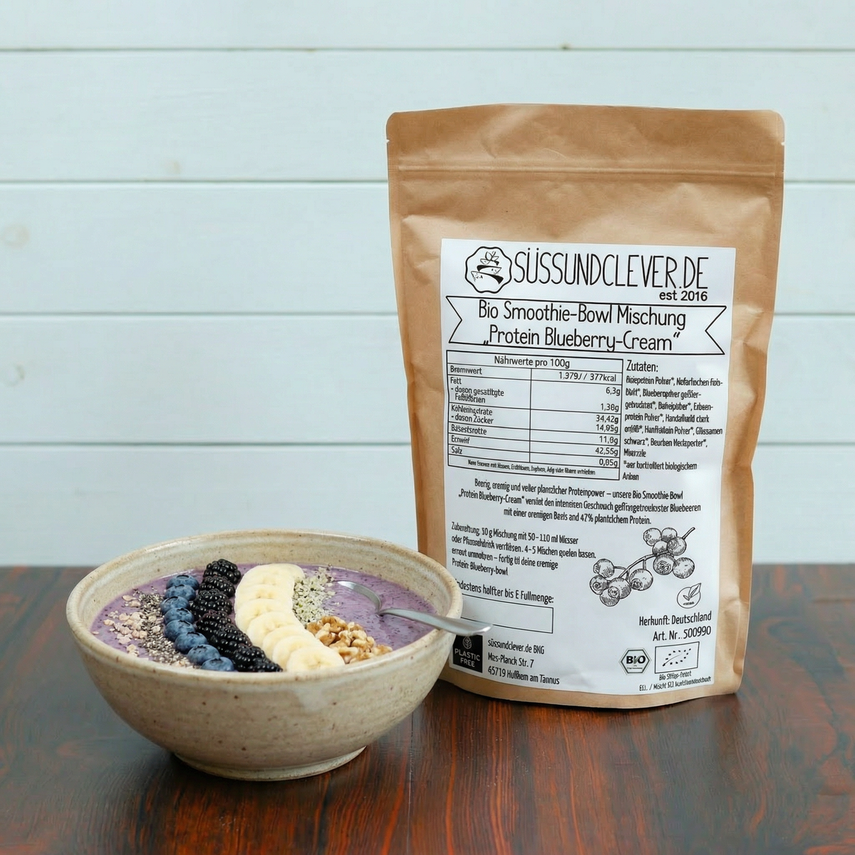 Bio Smoothie Bowl | "Protein Blueberry-Cream" | 42% Protein | Fertigmischung