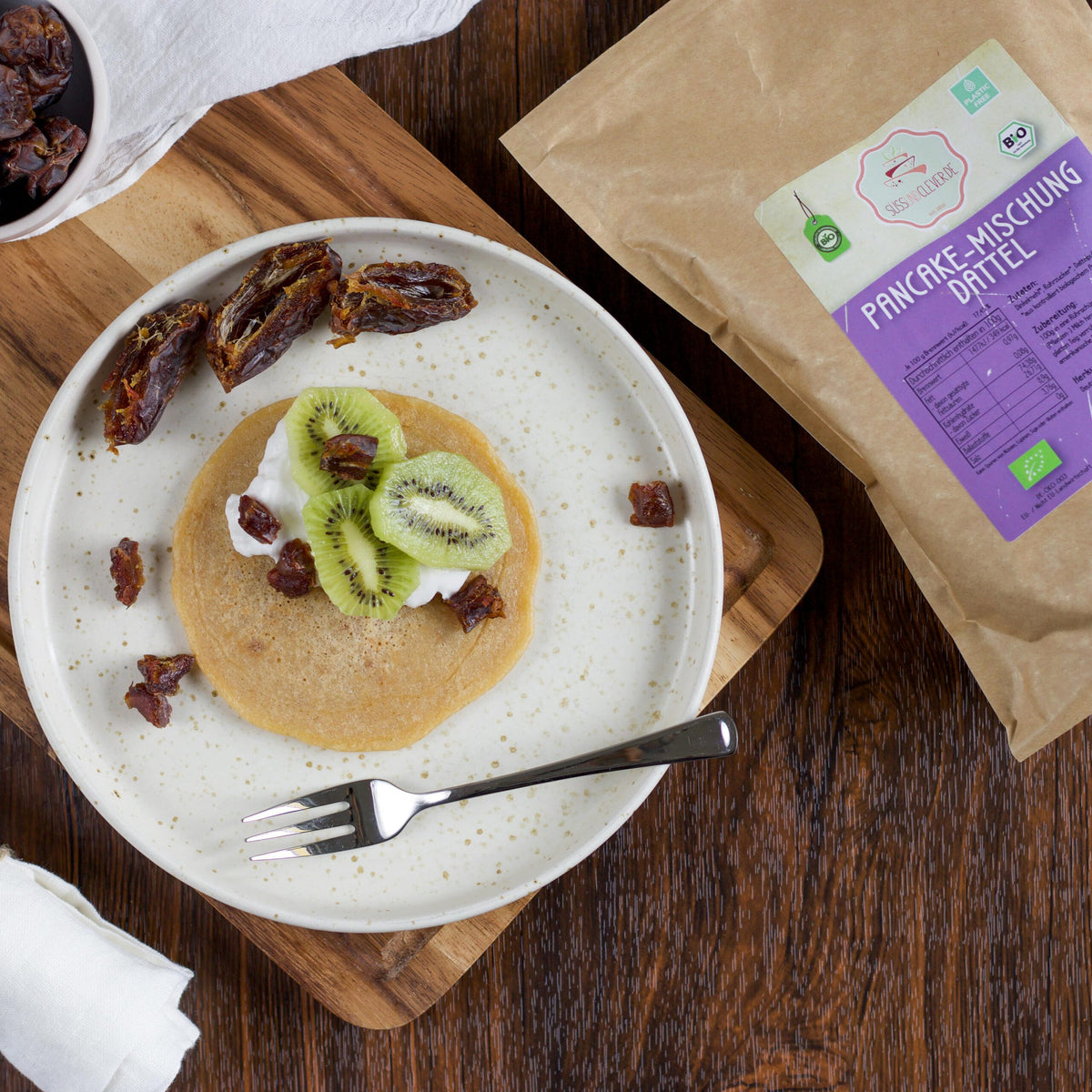 Bio Pancake-Backmischung | Dinkel &amp; Dattelsüße | Ohne raffinierten Zucker